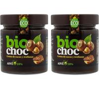 Biochoc - Avellana - Crema de cacao con Aceite de Oliva Virgen Extra Ecológico - 100% Ecológica - Sin gluten, Sin leche, Sin frutos secos - 200gr (Pack 2)