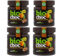 Biochoc - Naranja baja en azúcar - Crema de cacao con Aceite de Oliva Virgen Extra Ecológico - 100% Ecológica - Sin gluten, Sin leche, Sin huevo 200 g. (Pack 4)
