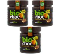 Biochoc - Naranja baja en azúcar - Crema de cacao con Aceite de Oliva Virgen Extra Ecológico - 100% Ecológica - Sin gluten, Sin leche, Sin huevo 200 g. (Pack 3)