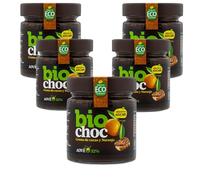 Biochoc - Naranja baja en azúcar - Crema de cacao con Aceite de Oliva Virgen Extra Ecológico - 100% Ecológica - Sin gluten, Sin leche, Sin huevo 200 g. (Pack 5)