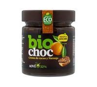 Biochoc - Naranja baja en azúcar - Crema de cacao con Aceite de Oliva Virgen Extra Ecológico - 100% Ecológica - Sin gluten, Sin leche, Sin huevo 200 g. (Pack 1)