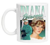BIOCLOD Diana Princess Of Wales 90s Style Taza de Taza Reutilizable de Vidrio Blanco Para té y Café Coffee Cup