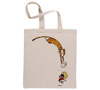 BIOCLOD Funny Calvin And Hobbes Reutilizable Algodón Beige Bolsa de la Compra Reusable Cotton Shopping Bag