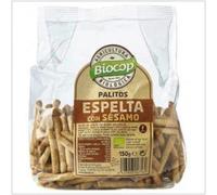 Biocop Palitos de Espelta con Sésamo 150g - Palitos de Pan Tostados y Crujientes con Aceite de Oliva Virgen Extra, Ecológicos y con Alto Contenido en Fibra