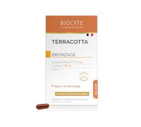 BIOCYTE Terracotta Bronceado - Complemento alimenticio bronceado, Preparador solar - Doble fuente de Melanina, L-Tirosina, Cobre - Programa de 30 días