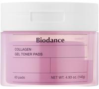 Biodance Almohadillas de gel de colágeno para tóner, minimizadoras de poros para la cara, mejoran la elasticidad, suaves almohadillas de tóner coreanas exfoliantes para pieles sensibles, 140 g x 60