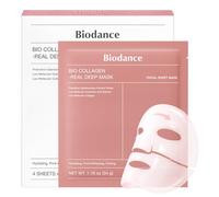 BIODANCE Máscara Real Deep de Bio-Colágeno, Máscara de Hidrogel, Minimización de Poros, Mejora de la Elasticidad, Cuidado de la Piel Coreano | 34 g x 4 uds.