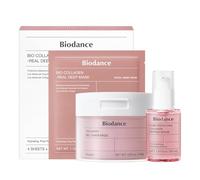 BIODANCE Collagen Pink Glow Trio: Set de Mascarilla de Colágeno, Discos de Tóner y Sérum de Péptidos para Hidratación Profunda, Efecto Plumping y Firmeza, Pack de Cuidado Facial de Cosmética Coreana