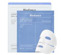 BIODANCE Hydro Cera-nol Real Deep Mask, Mascarilla Facial de Hidrogel Nocturna, Hidratante y Calmante, Reduce el Enrojecimiento y Refuerza la Barrera, K-Beauty | 4 Unidades