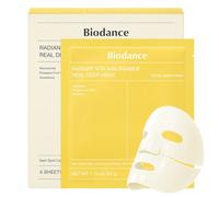 BIODANCE Radiant Vita Niacinamide Real Deep Mask, Overnight Hydrogel Mask, Tone Correction, Texture Refining, Radiant glow, 3-in-1 visible Care 1.19oz(34g) x 4ea