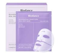 BIODANCE Mascarilla Rejuvenecedora de Caviar PDRN: Mascarilla Facial de Hidrogel Nocturna, Efecto Reafirmante e Iluminador, Cuidado de la Piel Coreano, 4 unidades x 34g