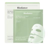 BIODANCE Sea Kelp Real Deep Mask - Mascarilla para Acné y Rojeces, Calma Imperfecciones de la Piel con Problemas, Efecto Refrescante Nocturno, 34g x 4 unidades