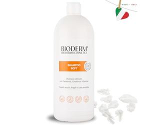 Bioderm Shampoo Soft - Champú Cuero Cabelludo Sensible - Exfoliante Capilar - Tratamiento Anticaspa y Dermatitis Seborreica - Alivia el Picor y Restablece el pH del Cuero Cabelludo - 1000 ml