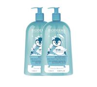 BIODERMA ABCDerm Limpiador de espuma suave, respeta el equilibrio de la piel y el cabello, piel y cabello suaves, para cuerpo, cara y cabello, juego de 2 x 1 L
