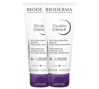BIODERMA | Crema curativa CICABIO | Crema reparadora y calmante | Acción antirrayas | Restaura la epidermis | Juego de 2 x 100ml
