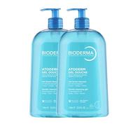 BIODERMA | Gel de ducha Atoderm | Limpia, suaviza y protege suavemente | Muy buena tolerancia | Textura de color azulado natural | Gel espumoso cremoso | Juego de 2x1L