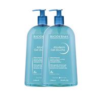 BIODERMA | Gel de ducha Atoderm | Limpia, suaviza y protege suavemente | Muy buena tolerancia | Textura de color azulado natural | Gel espumoso cremoso | Juego de 2x1L