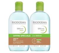 Bioderma Sebio H2O - Agua micelar limpiadora purificadora (2 x 500 ml)