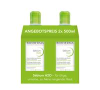 BIODERMA Sébium H2O - Agua micelar antiimperfecciones para piel grasa y con tendencia acneica, purificante suave - Duopack desmaquillante Desmaquillante 1000 ml