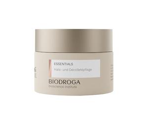 BIODROGA Bioscience Institute Essentials - Cuidado del cuello y el escote 50 ml - Crema reafirmante de la piel con complejo de la Selva Negra, péptidos y efecto brillante, sin parabenos, sin silicona,