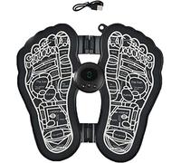 Bioelectric Acupoints Masajeador de pies, masajeador de pies EMS, almohadillas de masajeador de estimulador de pies portátil para el hogar, la oficina y los viajes (negro)