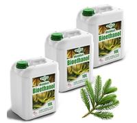 Bioetanol 96,6% 30L | Bio Alcohol Forest Aroma 96,6% 3x10L | Bioetanol para chimenea, chimenea de mesa, chimenea de bioetanol | Bioetanol Bosque | Combustión limpia, sin humo, llama viva y estable