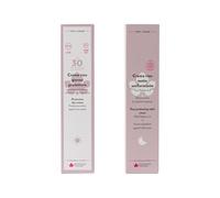 Biofficina Toscana Rubiox 2.0 - Crema facial de día protectora SPF30 (50 ml) y crema facial de noche uniforme (50 ml) - Crema solar facial hidratante y tratamiento de noche antimanchas