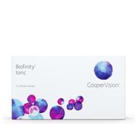 Biofinity Toric Lentes de contacto tóricas mensuales, R 8.7, D 14.5, -6 dioptría, cilindro -0.75, eje 80-3 lentillas