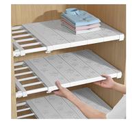 BIOFRENCH Shelf Dividers for Closet, Adjustable Wardrobe Storage Shelf for Kitchen Closet Organizer Bathroom Storage Separator (Size : Width42cm x Length30-45cm)