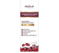 Biofresh cosmetics Via Natural mascarilla facial limpiadora con granada y aceite de rosas, resveratrol,pantenol,creatina,anti edad 125ml