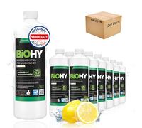 BiOHY Agente de limpieza para limpiaparabrisas de succión (12 botellas de 1 litro) | Concentrado 1:200 para los aspiradores en húmedo | baldosas, PVC, parquet y laminado (Saugwischer)