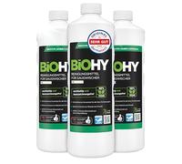 BiOHY Agente de limpieza para limpiaparabrisas de succión (3 botellas de 1 litro) | Concentrado 1:200 para los aspiradores en húmedo | baldosas, PVC, parquet y laminado (Saugwischer)