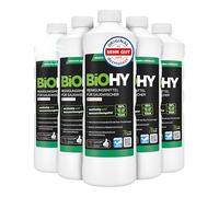 BiOHY Agente de limpieza para limpiaparabrisas de succión con aroma a naranja (6 botellas de 1 litro) | Concentrado 1:200 para los aspiradores en húmedo | baldosas, PVC, parquet y laminado
