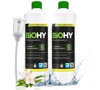 BiOHY Champú para alfombras (2 botellas de 1 litro) + Dosificador | Limpiador de alfombras concentrado | elimina las manchas rebeldes | bien tolerado por los animales (Teppichshampoo)