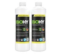 BiOHY Champú para alfombras (2 botellas de 1 litro) | Limpiador de alfombras concentrado | elimina las manchas rebeldes | bien tolerado por los animales amigable con los materiales (Teppichshampoo)