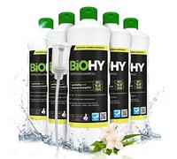BiOHY Champú para alfombras (6 botellas de 1 litro) + Dosificador | Limpiador de alfombras concentrado | elimina las manchas rebeldes | bien tolerado por los animales (Teppichshampoo)