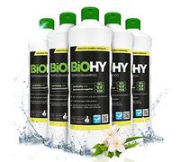 BiOHY Champú para alfombras (6 botellas de 1 litro) | Limpiador de alfombras concentrado | elimina las manchas rebeldes | bien tolerado por los animales amigable con los materiales (Teppichshampoo)