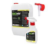 BiOHY Champú para alfombras (Bidón de 6 litros) + botella pulverizadora y grifo | Limpiador de alfombras concentrado | elimina las manchas rebeldes | bien tolerado por los animales (Teppichshampoo)