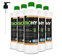 BiOHY Crema de Jabon (6 botellas de 1 litro) | Suave, hidratante e inodoro jabón de manos del sector vegetal | LIBRE DE FOSFATOS Sin perfume ni colorantes (Creme Seife)