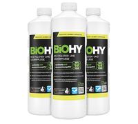 BiOHY Cuidado de tapicería y piel para coche (3 botellas de 1 litro) | limpia todo el interior del coche | Quitamanchas para asientos de coche | deja un olor agradable (KFZ Polster)