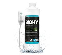 BiOHY Desatascador (1 botella de 1 litro) + Dosificador | Líquido, limpiador de desagües altamente concentrado | Inodoro, Para todos los bloqueos | EXTRA FUERTE (Rohrreiniger)