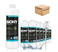 BiOHY Desatascador (12 botellas de 1 litro) + Dosificador | Líquido, limpiador de desagües altamente concentrado | Inodoro, Para todos los bloqueos | EXTRA FUERTE (Rohrreiniger)