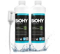 BiOHY Desatascador (2 botellas de 1 litro) + Dosificador | Líquido, limpiador de desagües altamente concentrado | Inodoro, Para todos los bloqueos | EXTRA FUERTE (Rohrreiniger)