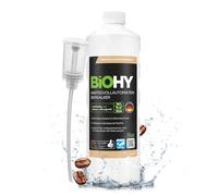 BiOHY Descalcificador de cafetera (1 botella de 1 litro) + Dosificador | ideal para descalcificar máquinas de café, aprox. 20 operaciones de descalcificación (Kaffeevollautomaten Entkalker)