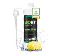 BiOHY Detergente lavavajillas comercial (1 litro) con dispensador de bomba | Detergente para lavavajillas Plus concentrado con dispensador de bomba - Extrapotente desengrasante para vajilla, ollas