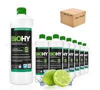 BiOHY Detergente para lavavajillas comercial (12 botellas de 1 litro) | Fórmula para disolver el las grasas | Apto para gastronomía, industria y hogares (Geschirrreiniger)