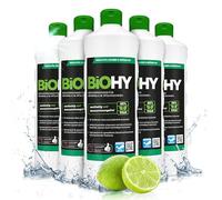 BiOHY Detergente para lavavajillas comercial (6 botellas de 1 litro) | Fórmula para disolver el las grasas | Apto para gastronomía, industria y hogares (Geschirrreiniger)