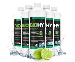BiOHY Detergente para lavavajillas comercial (6 botellas de 1 litro) | Fórmula para disolver el las grasas | Apto para gastronomía, industria y hogares (Geschirrreiniger)