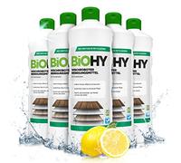 BiOHY Detergente robot de limpieza (6 botellas de 1 litro) | Limpiador para los suelos de madera | parquet y laminado | Concentrado con fragancia fresca brillo sin rayas| vegano (Wischroboter Holz)