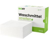 BiOHY Hojas de detergente (1 x 60 piezas) | Detergente de viaje sostenible UNIVERSAL sin plástico | Papel de lavado 100% biodegradable | Tiras de detergente hidrosoluble para lavadora (Wasch Blätter)